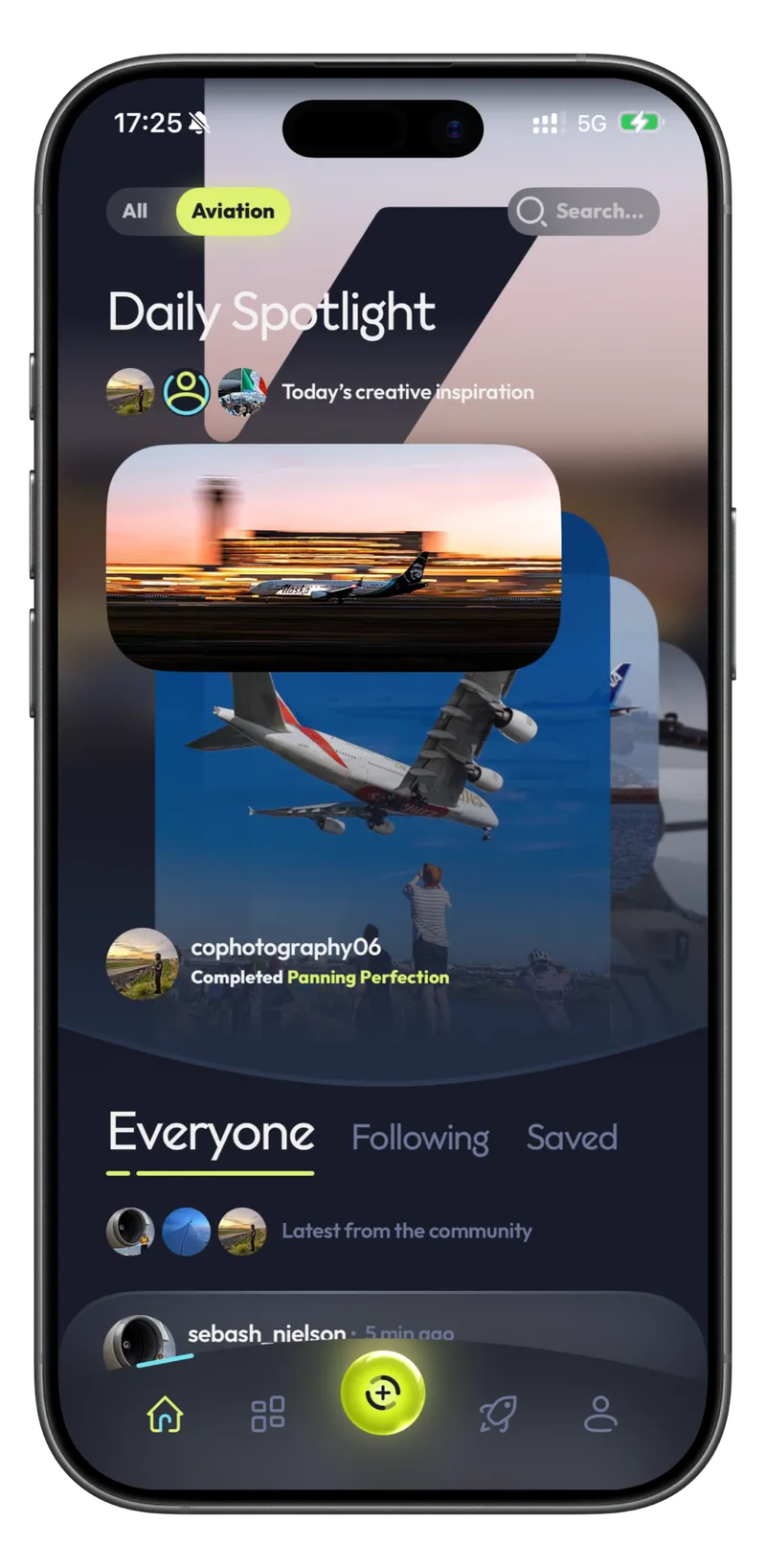 The Kōlab iOS app showing Daily Spotlight and the mission tabs